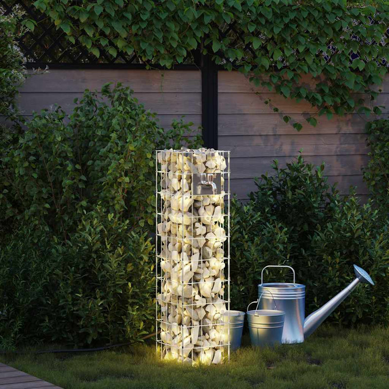 vidaXL Gabion Oszlop Ezüst 25 x 25 x 100 cm Rozsdamentes acél