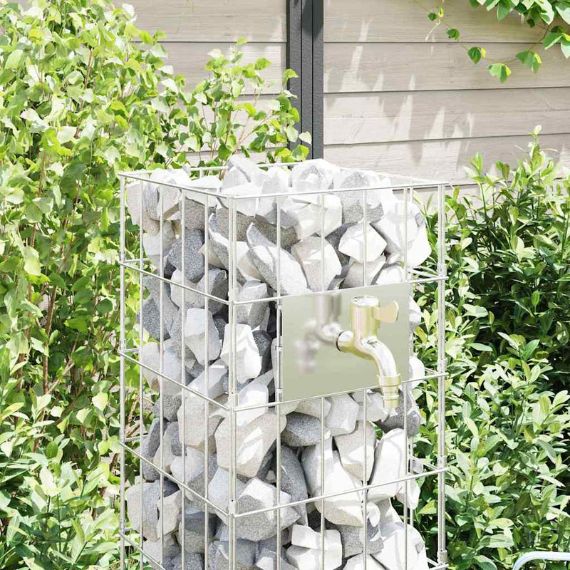 vidaXL Gabion Oszlop Ezüst 25 x 25 x 100 cm Rozsdamentes acél