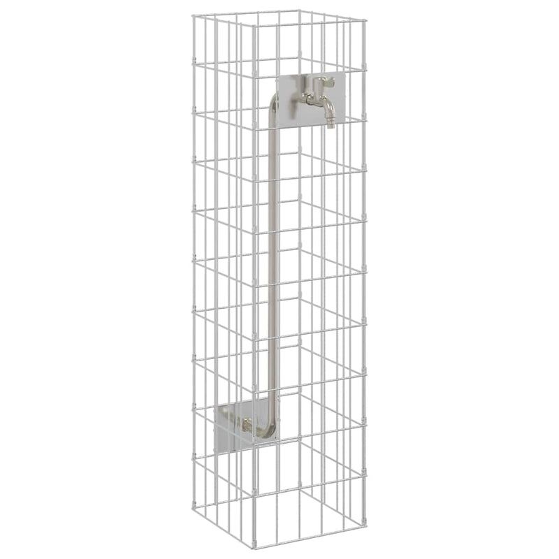 vidaXL Gabion Oszlop Ezüst 25 x 25 x 100 cm Rozsdamentes acél