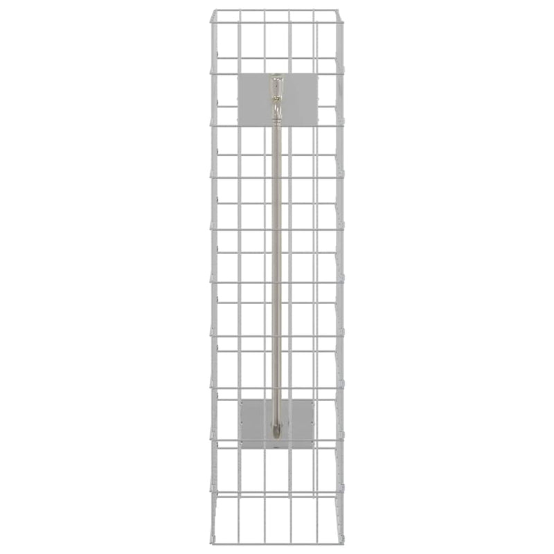 vidaXL Gabion Oszlop Ezüst 25 x 25 x 100 cm Rozsdamentes acél