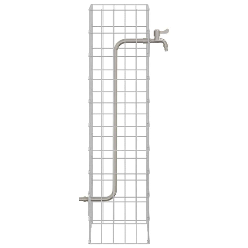 vidaXL Gabion Oszlop Ezüst 25 x 25 x 100 cm Rozsdamentes acél