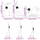 vidaXL LED rénszarvasok 3 pcs Meleg fehér szövet