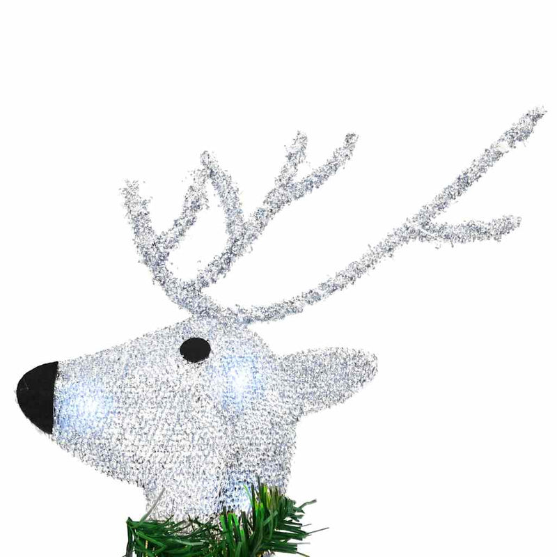 vidaXL LED rénszarvasok 3 pcs Hideg Fehér szövet
