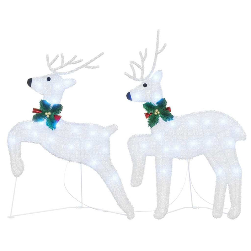 vidaXL LED rénszarvasok 2 pcs Hideg Fehér szövet