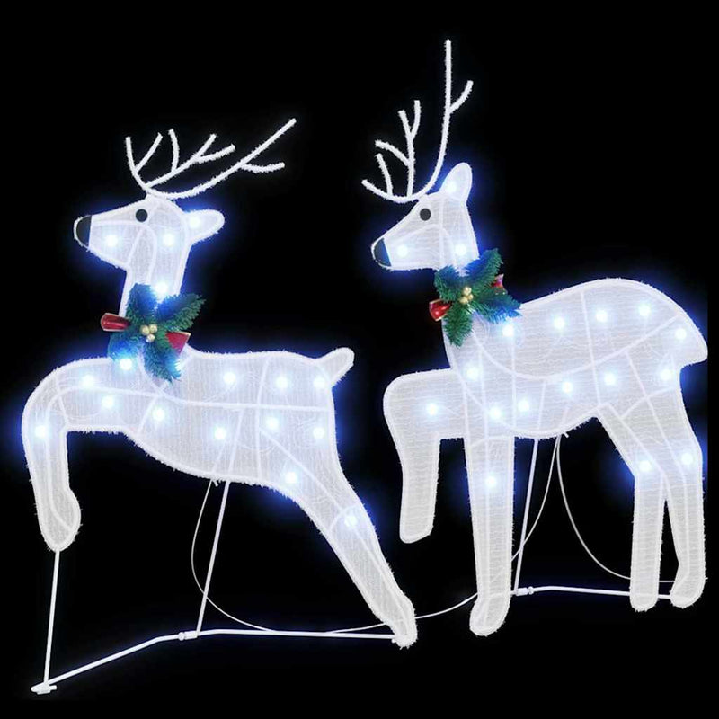 vidaXL LED rénszarvasok 2 pcs Hideg Fehér szövet