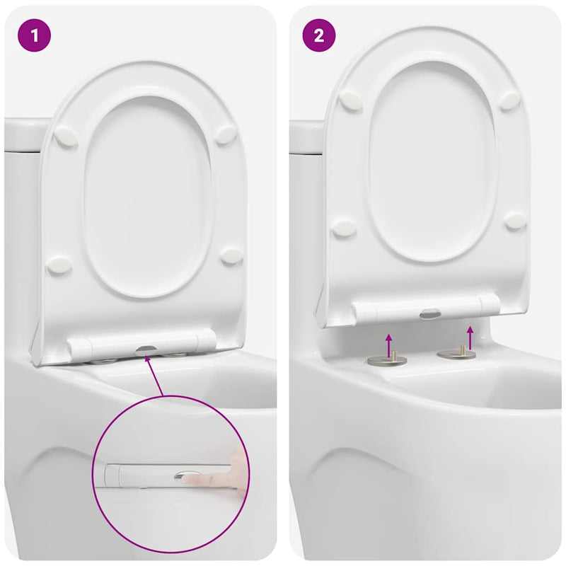 vidaXL WC Ülőkéhez Alkalmas Fehér 50 x 36 x 5 cm Polipropilén