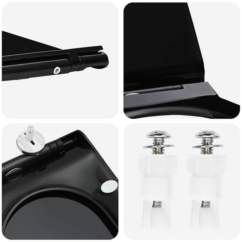 vidaXL WC Ülőkéhez Alkalmas Fekete 50 x 36 x 5 cm Polipropilén