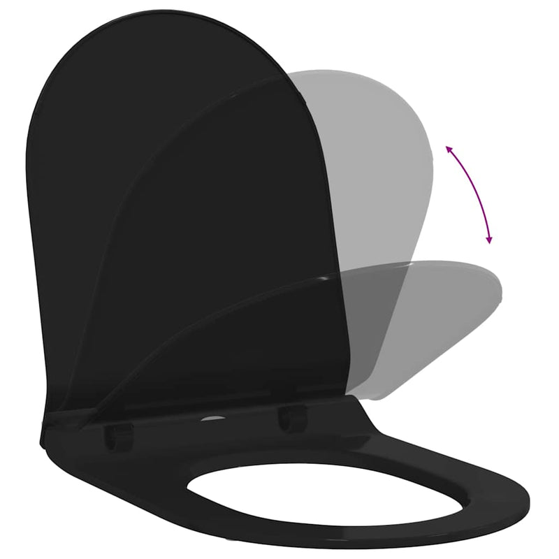 vidaXL WC Ülőkéhez Alkalmas Fekete 50 x 36 x 5 cm Polipropilén