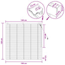 vidaXL Zsaluzia Fekete 140 x 130 cm 35 mm Masszív Paulownia fa