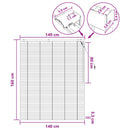 vidaXL Zsaluzia Fekete 140 x 160 cm 35 mm Masszív Paulownia fa