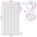 vidaXL Zsaluzia Fekete 130 x 250 cm 35 mm Masszív Paulownia fa