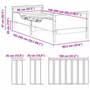 vidaXL Ágykeret kihúzható matraccal Fehér 80 x 200 cm Tömör fenyőfa