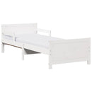vidaXL Ágykeret kihúzható matraccal Fehér 80 x 200 cm Tömör fenyőfa