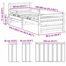 vidaXL Ágykeret kihúzható matraccal Barna 80 x 200 cm Tömör fenyőfa