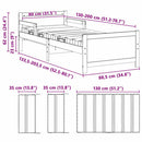 vidaXL Ágykeret kihúzható matraccal Barna 80 x 200 cm Tömör fenyőfa