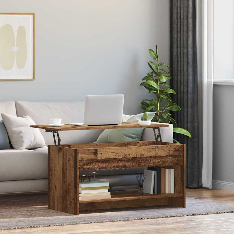 vidaXL Dohányzóasztal Régi fa 102 x 50 x 52.5 cm Faanyag