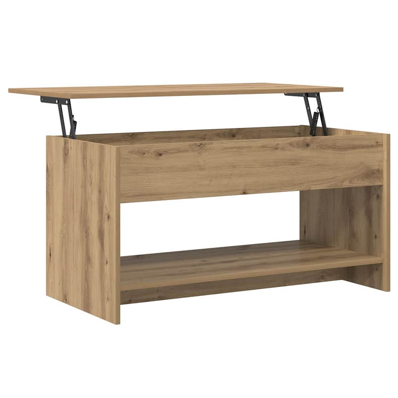vidaXL Dohányzóasztal kézműves tölgy 102 x 50 x 52.5 cm Faanyag