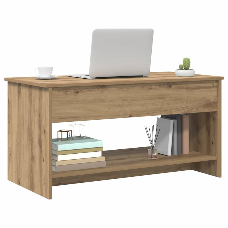 vidaXL Dohányzóasztal kézműves tölgy 102 x 50 x 52.5 cm Faanyag