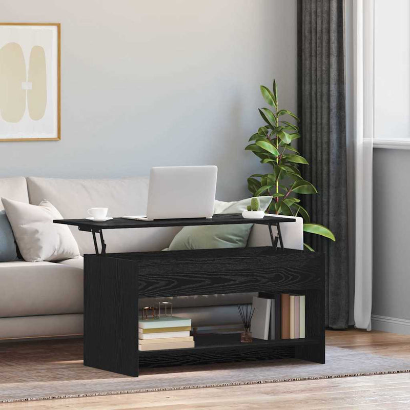 vidaXL Dohányzóasztal Fekete tölgy 80 x 50,5 x 41,5 cm Faanyag