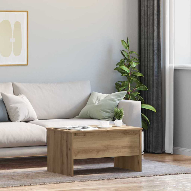 vidaXL Dohányzóasztal kézműves tölgy 80 x 50,5 x 42,5 cm Faanyag