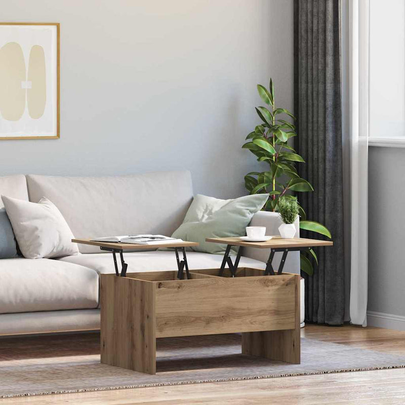vidaXL Dohányzóasztal kézműves tölgy 80 x 50,5 x 42,5 cm Faanyag