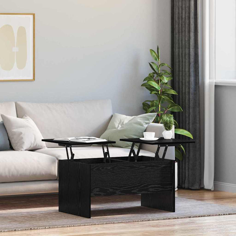 vidaXL Dohányzóasztal Fekete tölgy 102 x 50,5 x 46,5 cm Faanyag