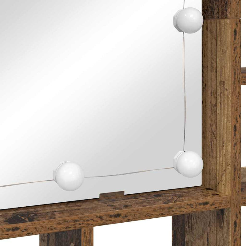 vidaXL Tükörszekrény polcokkal Régi fa 91 x 15 x 76.5 cm Faanyag