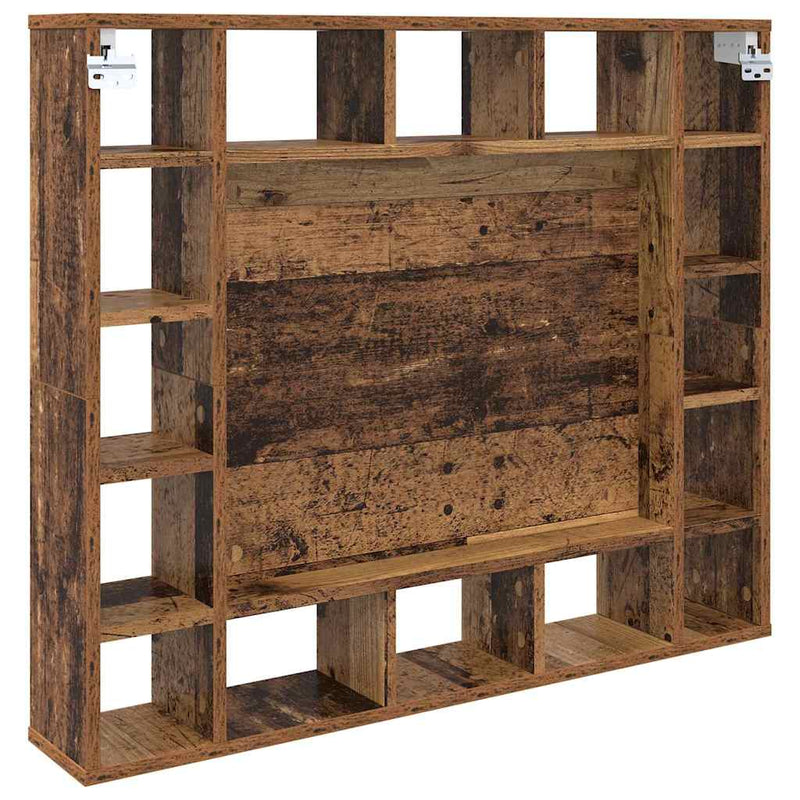 vidaXL Tükörszekrény polcokkal Régi fa 91 x 15 x 76.5 cm Faanyag