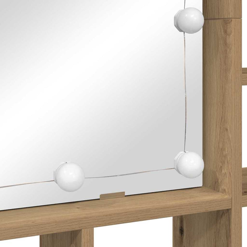 vidaXL Tükörszekrény tükörrel kézműves tölgy 91 x 15 x 76.5 cm Faanyag