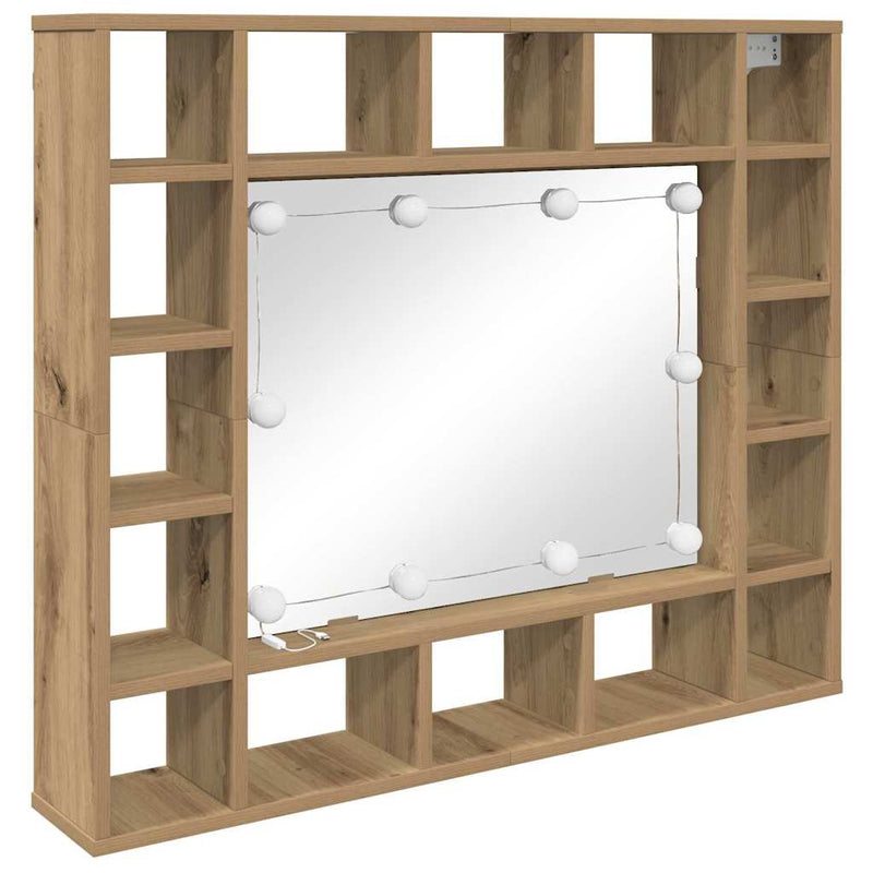 vidaXL Tükörszekrény tükörrel kézműves tölgy 91 x 15 x 76.5 cm Faanyag