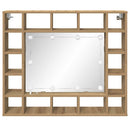 vidaXL Tükörszekrény polcokkal Artisan tölgy 91 x 15 x 76,5 cm Faanyag