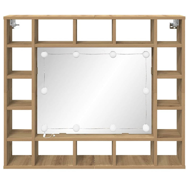 vidaXL Tükörszekrény tükörrel kézműves tölgy 91 x 15 x 76.5 cm Faanyag