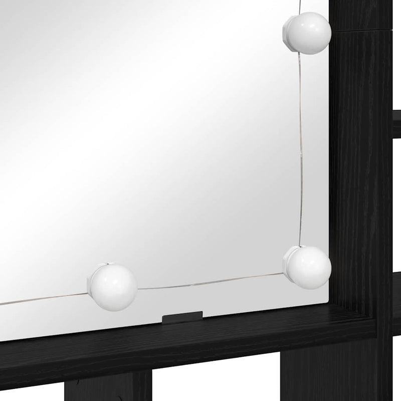 vidaXL Tükörszekrény polcokkal Musta tammi 91 x 15 x 76.5 cm Faanyag