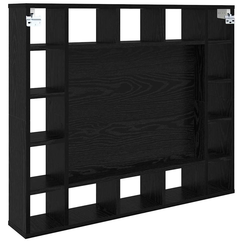 vidaXL Tükörszekrény polcokkal Musta tammi 91 x 15 x 76.5 cm Faanyag