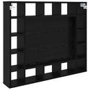 vidaXL Tükörszekrény polcokkal Fekete tölgy 91 x 15 x 76,5 cm Faanyag