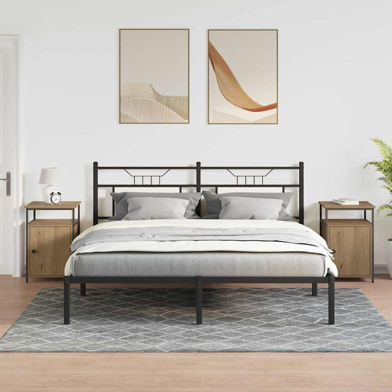 vidaXL Éjjeliszekrény kézműves tölgy Faanyag