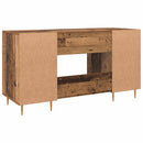 vidaXL Asztal polcokkal tárolóval Régi fa 140 x 50 x 75 cm Faanyag