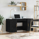 vidaXL Asztal polcokkal tárolóval Musta tammi 140 x 50 x 75 cm Faanyag