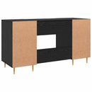 vidaXL Asztal polcokkal tárolóval Musta tammi 140 x 50 x 75 cm Faanyag