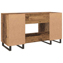 vidaXL Asztal polcokkal tárolóval Régi fa 140 x 50 x 75 cm Faanyag