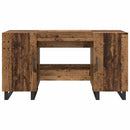 vidaXL Asztal polcokkal tárolóval Régi fa 140 x 50 x 75 cm Faanyag