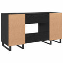 vidaXL Asztal polcokkal tárolóval Musta tammi 140 x 50 x 75 cm Faanyag