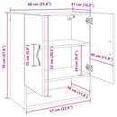 vidaXL Fali szekrény Artisan tölgy 60 x 31 x 70 cm Faanyag
