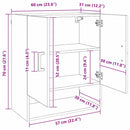 vidaXL Fali Szekrény Falra szerelhető Öreg fa 60 x 31 x 70 cm Faanyag