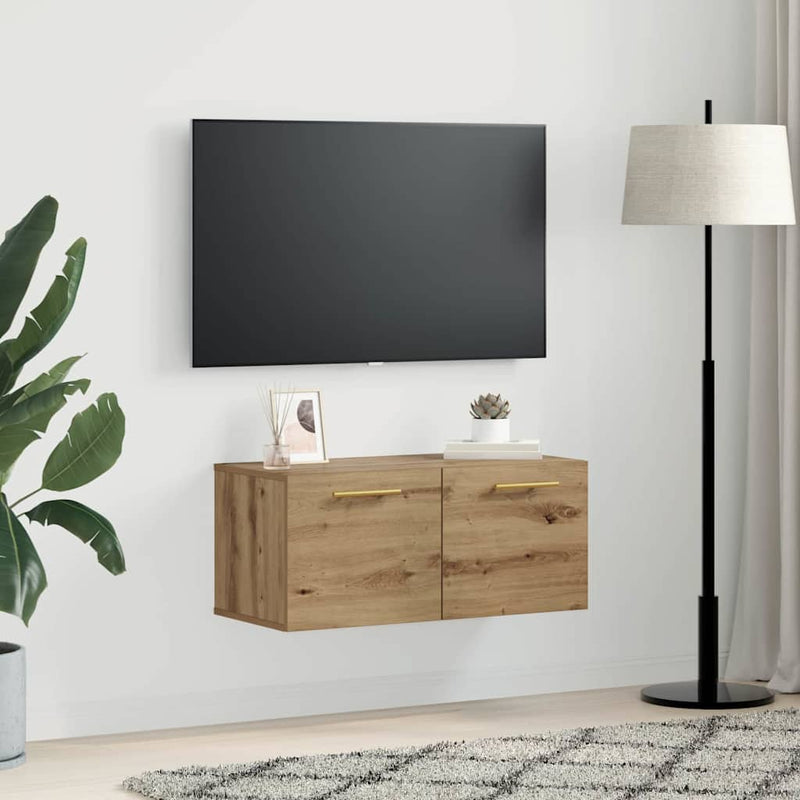 vidaXL Fali Szekrény kézműves tölgy 80 x 36.5 x 35 cm Faanyag