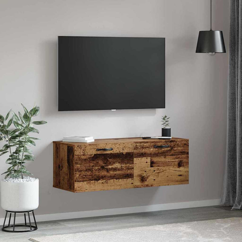 vidaXL Fali Szekrény Öreg fa 100 x 36.5 x 35 cm Faanyag