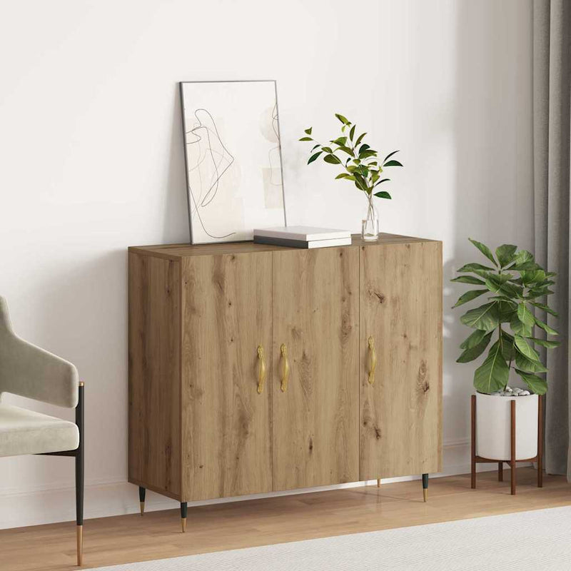 vidaXL Széf Barna 90 x 34 x 80 cm Faanyag