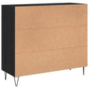 vidaXL Széf Fekete tölgy 90 x 32,5 x 80 cm Faanyag
