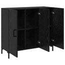 vidaXL Széf Fekete tölgy 90 x 34 x 80 cm Faanyag