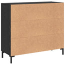 vidaXL Széf Fekete tölgy 90 x 34 x 80 cm Faanyag